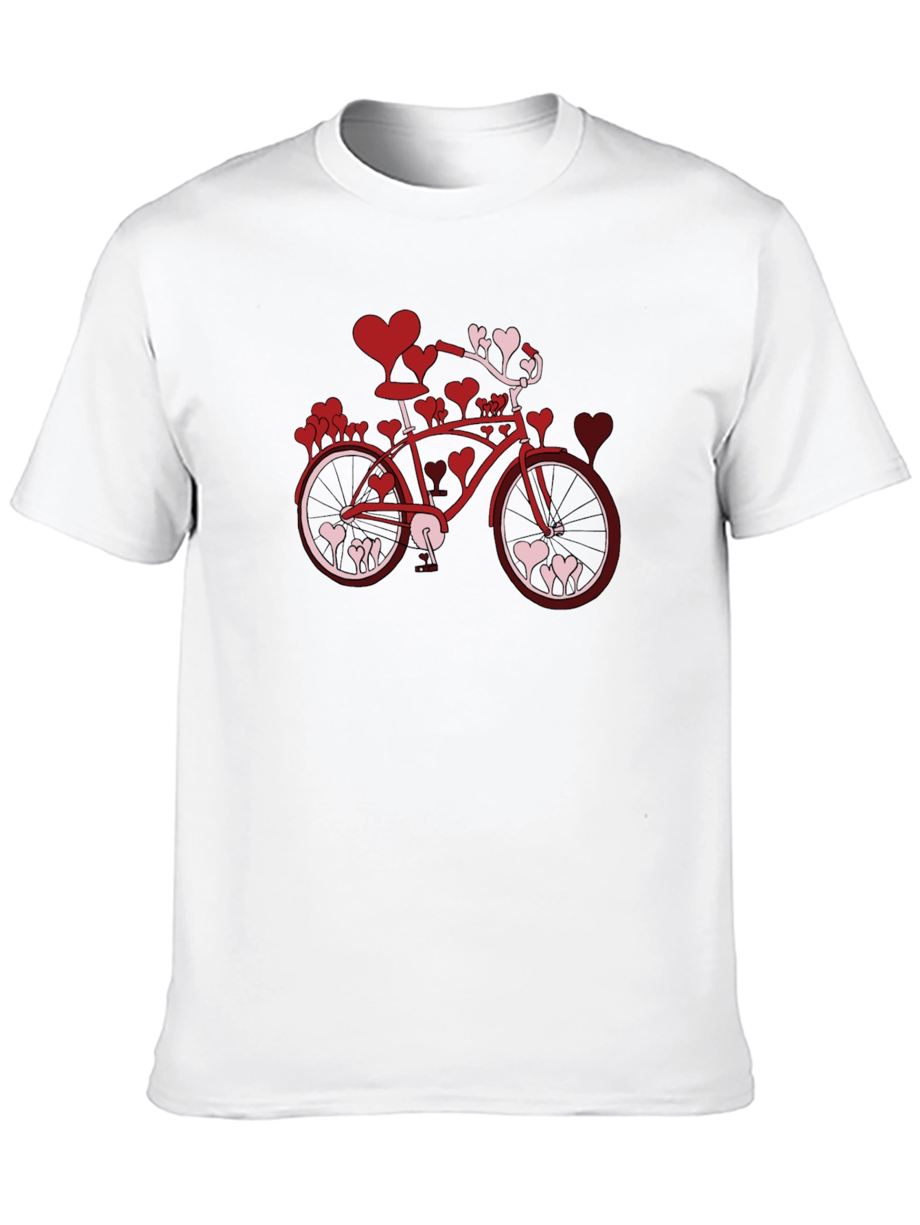 Heart Bicycle Graphic Tee - Valentines Day Shirt