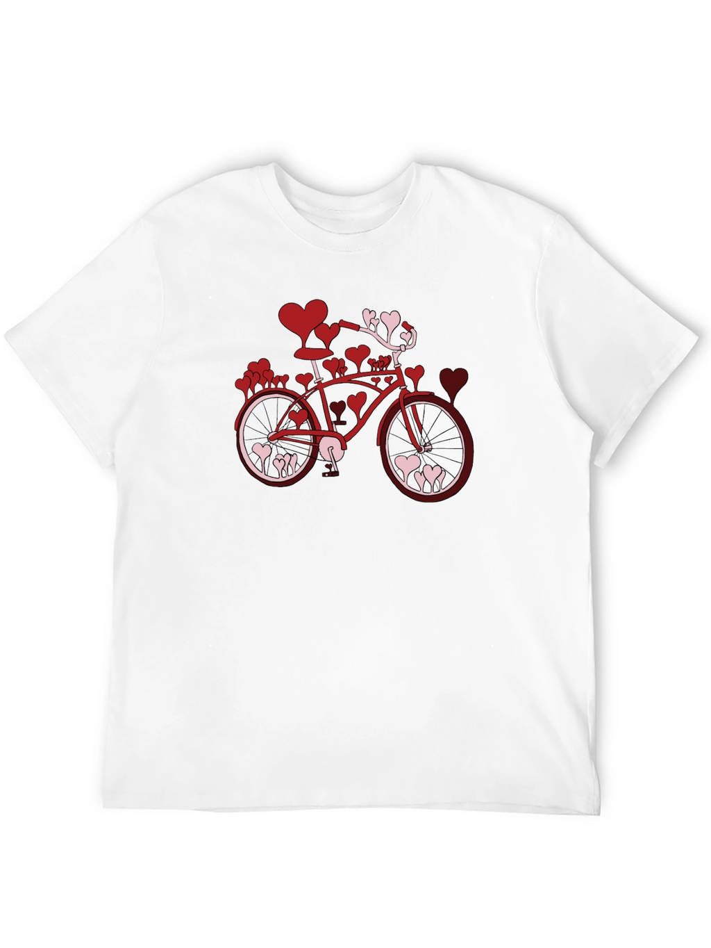 Heart Bicycle Graphic Tee - Valentines Day Shirt