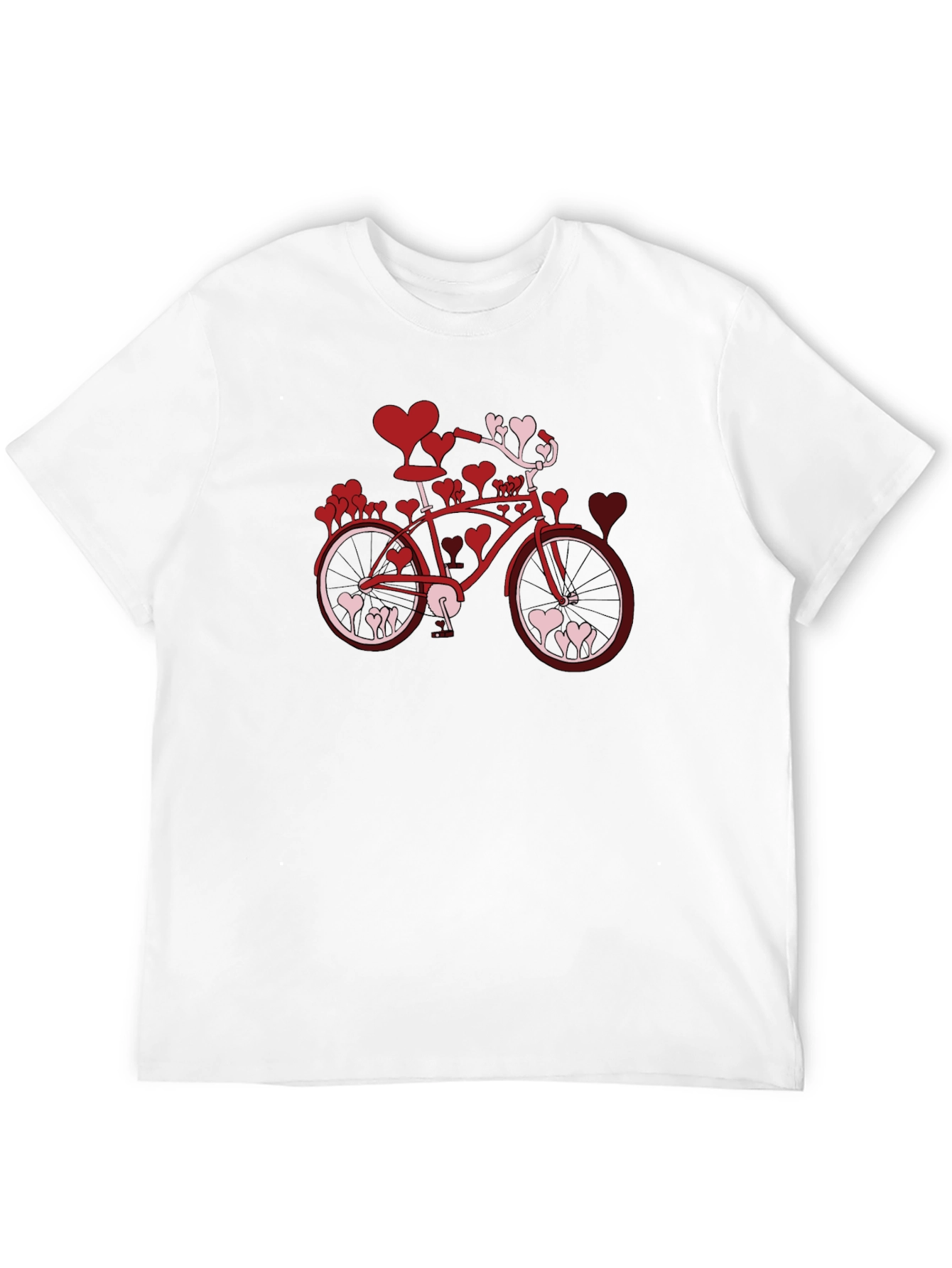 Heart Bicycle Graphic Tee - Valentines Day Shirt