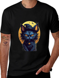 Halloween Cat T-Shirt - Witch Cat Design