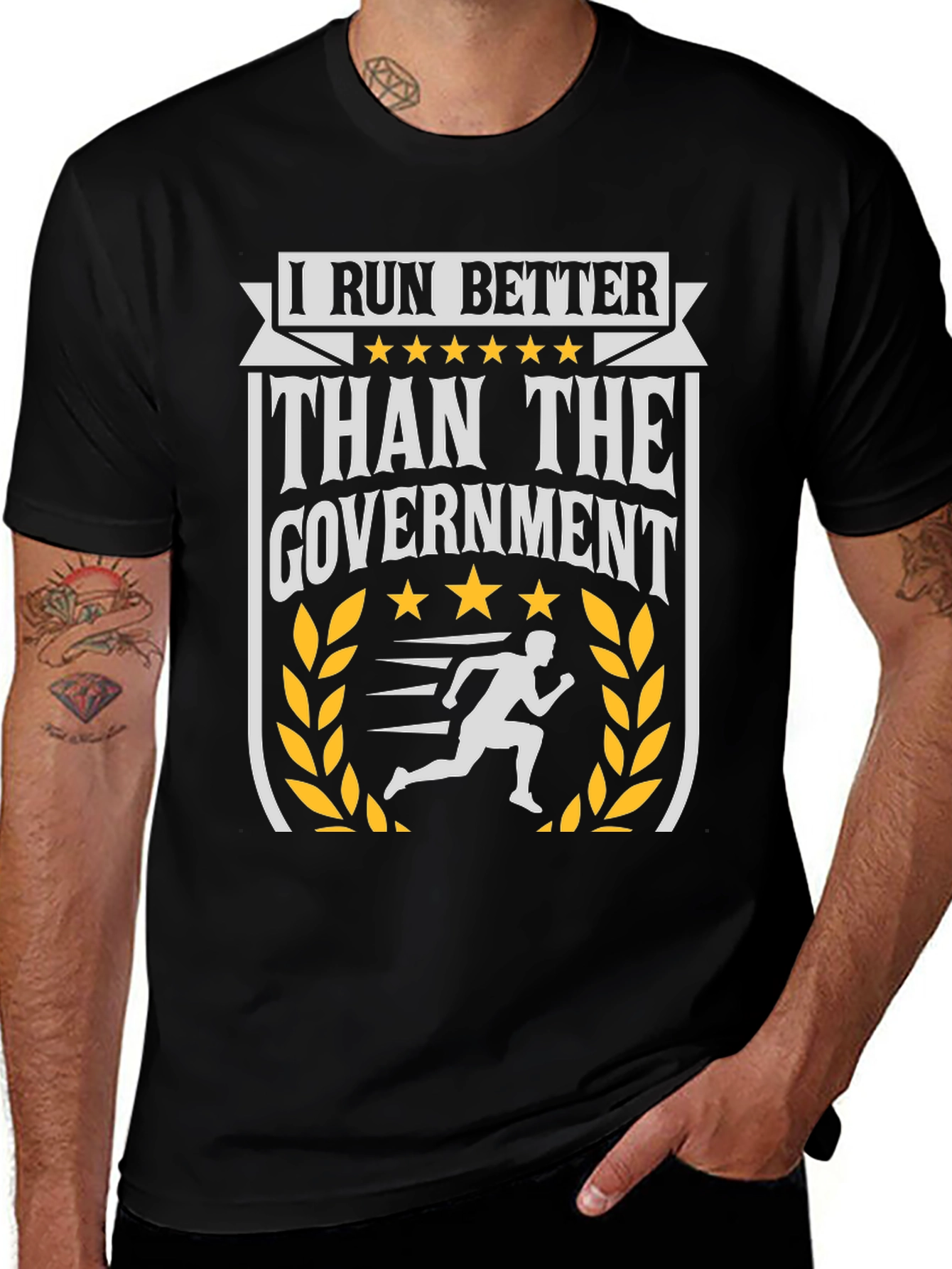 I Run Better Than The Government Graphic Tee