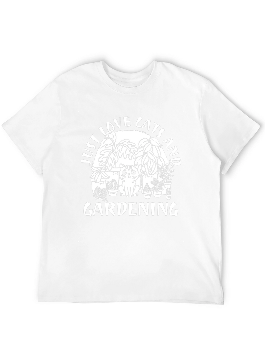 Cats and Gardening Black T-Shirt