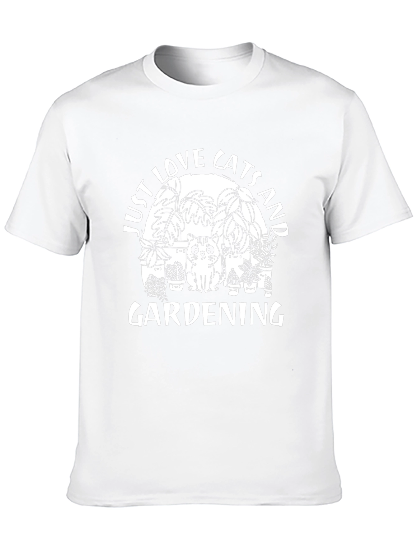 Cats and Gardening Black T-Shirt