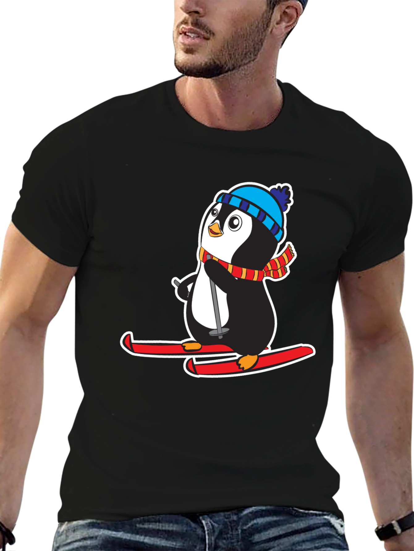 Penguin Ski T-Shirt - Cute Holiday Gift