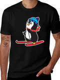 Penguin Ski T-Shirt - Cute Holiday Gift