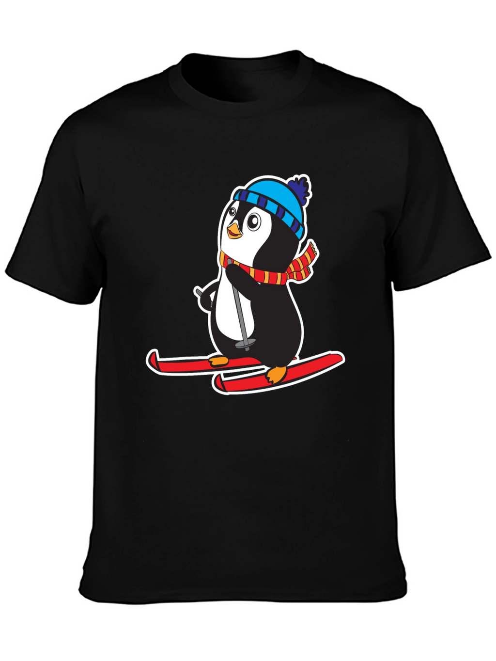 Penguin Ski T-Shirt - Cute Holiday Gift