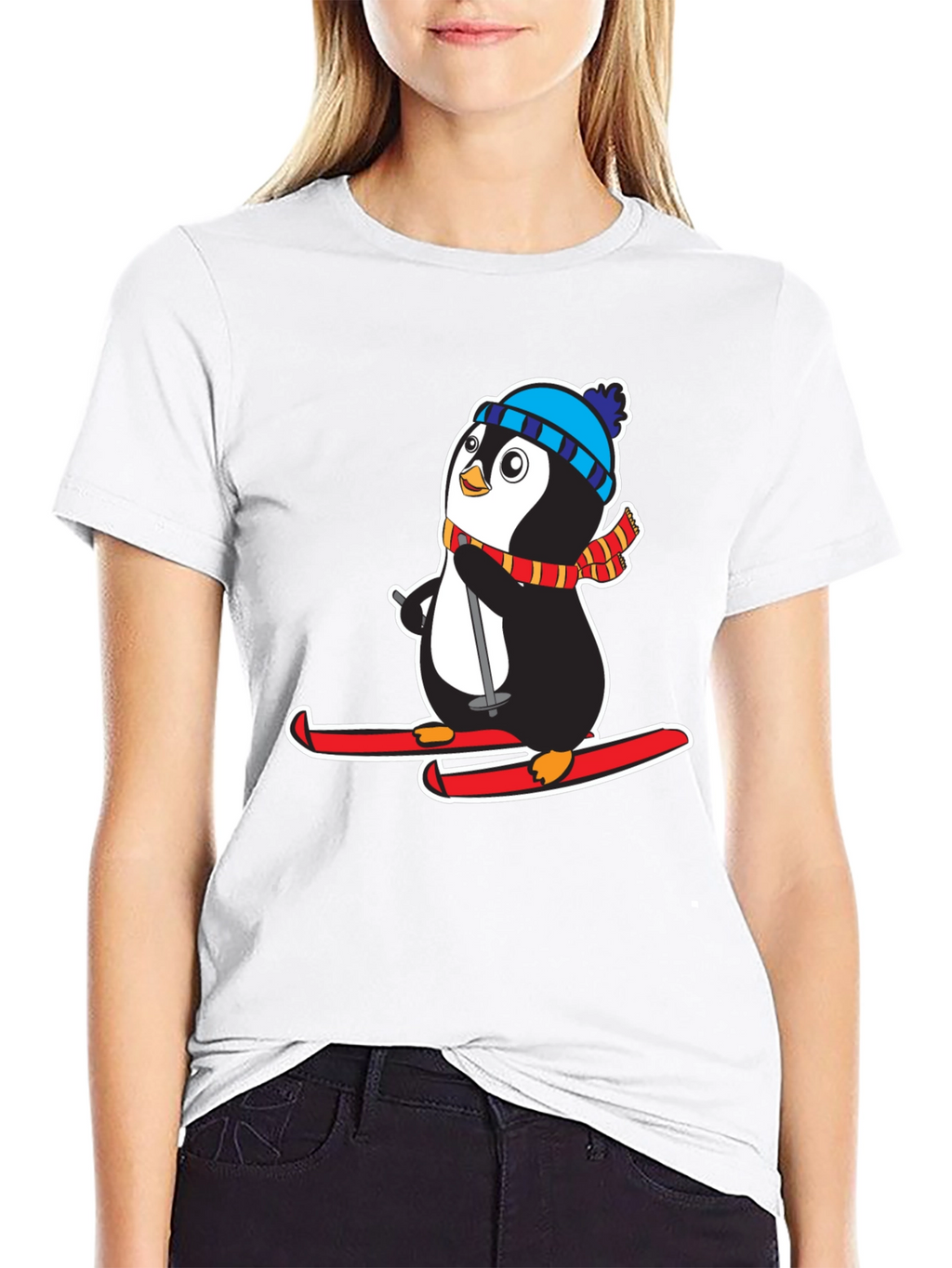 Penguin Ski T-Shirt - Cute Holiday Gift