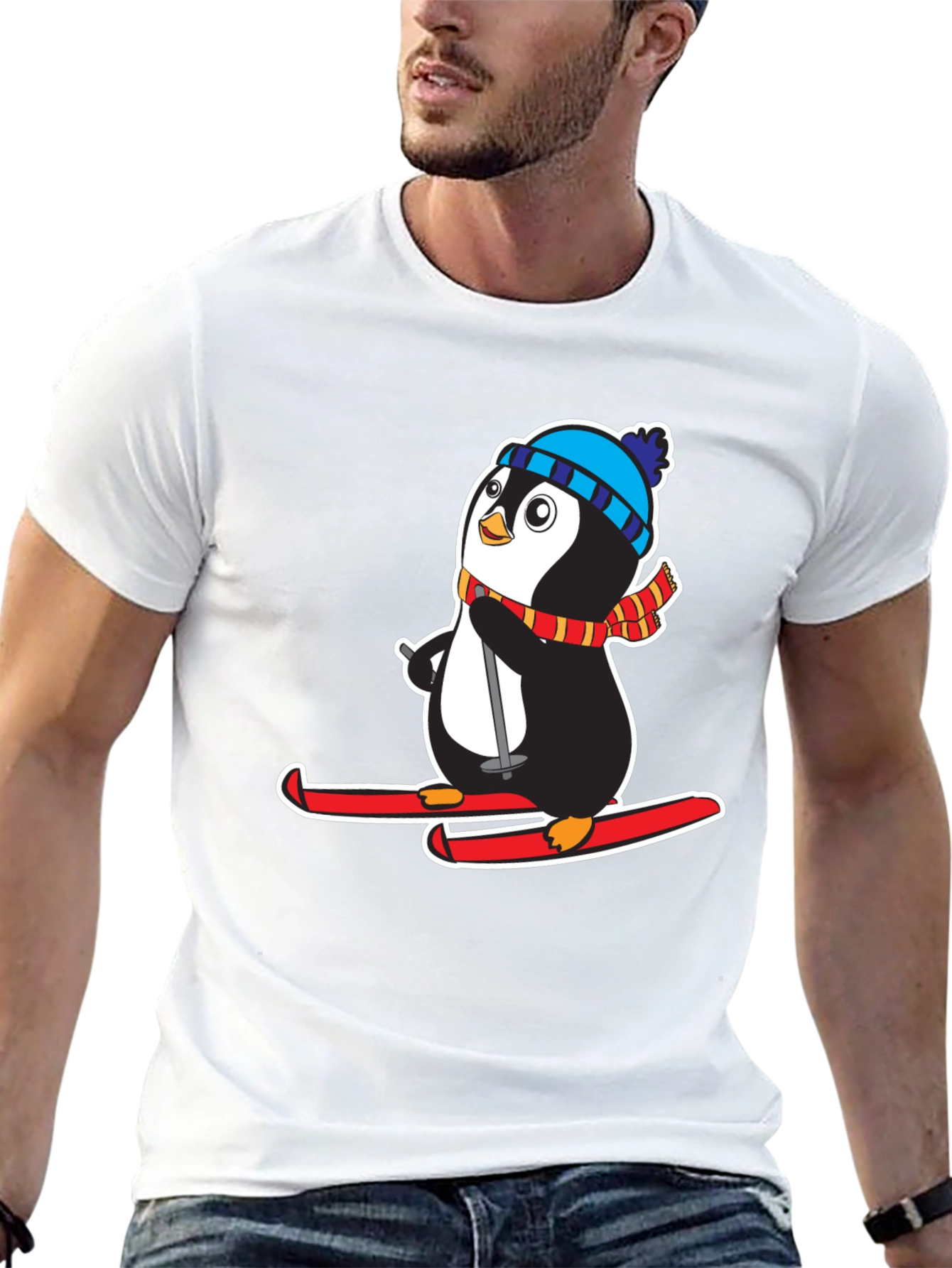 Penguin Ski T-Shirt - Cute Holiday Gift
