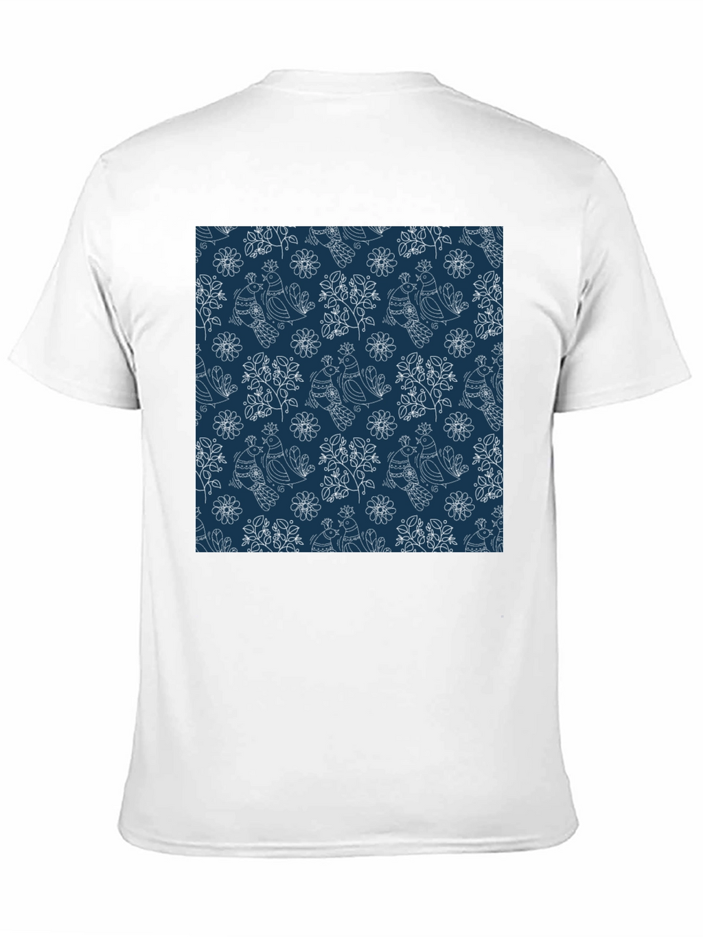 Stylish Bird Pattern Black T-Shirt