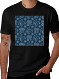 Stylish Bird Pattern Black T-Shirt