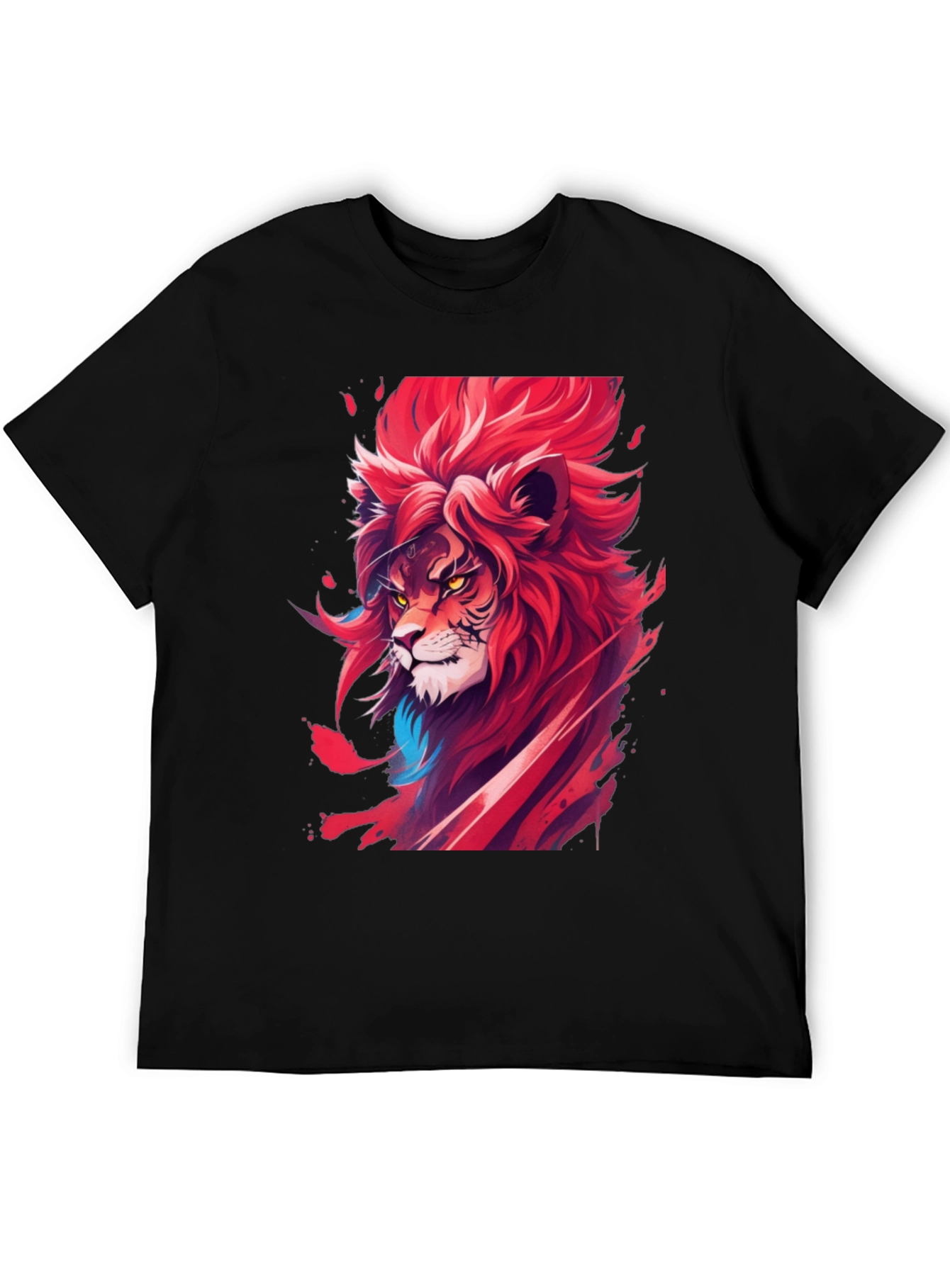 Fiery Lion Graphic Tee - Bold Statement Shirt
