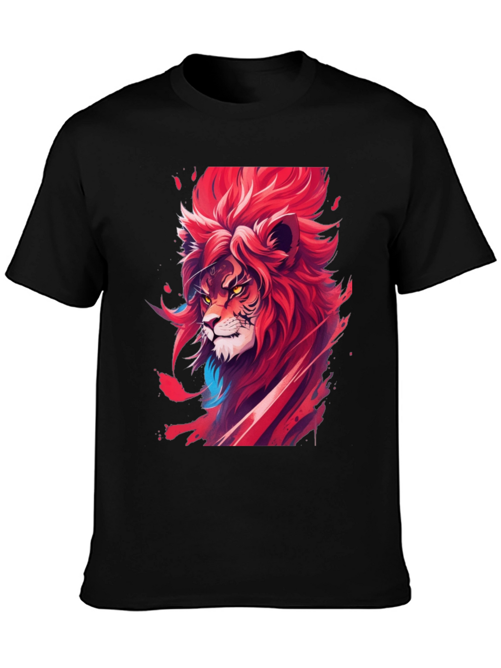 Fiery Lion Graphic Tee - Bold Statement Shirt