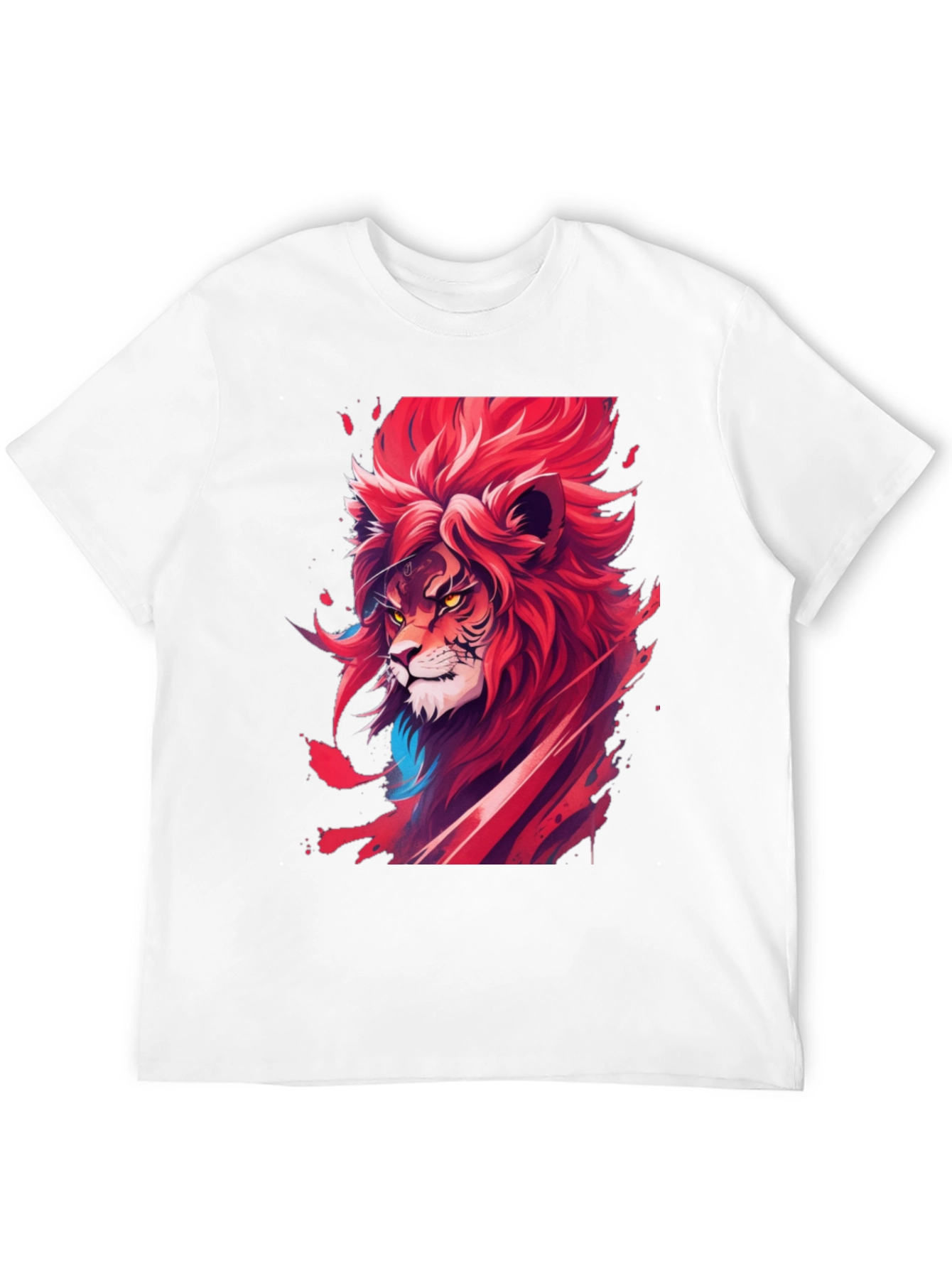 Fiery Lion Graphic Tee - Bold Statement Shirt