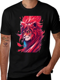 Fiery Lion Graphic Tee - Bold Statement Shirt
