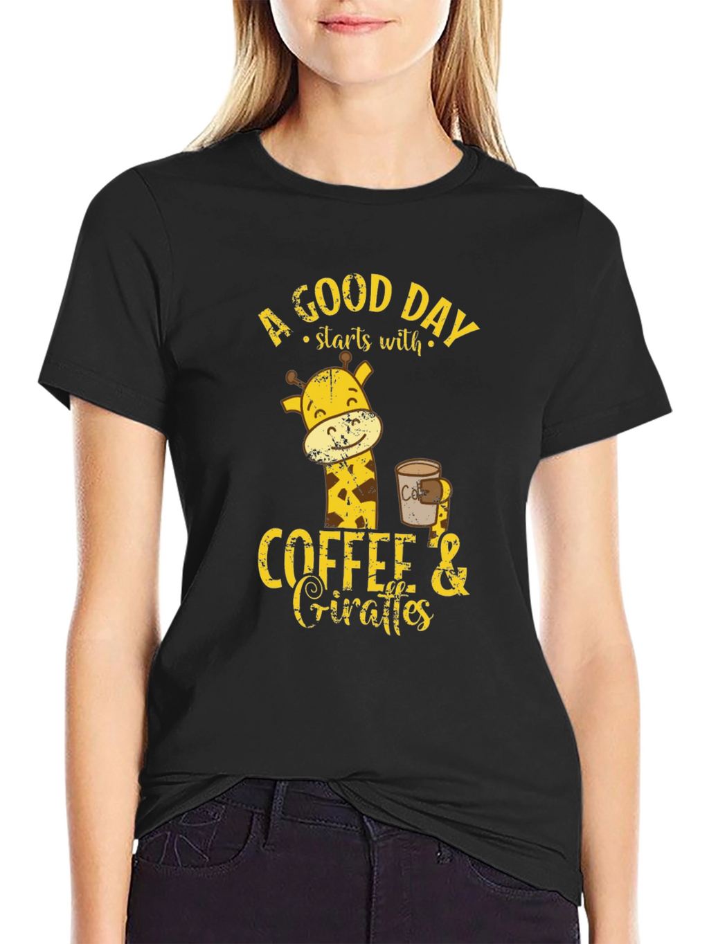 Coffee and Giraffes Graphic T-Shirt