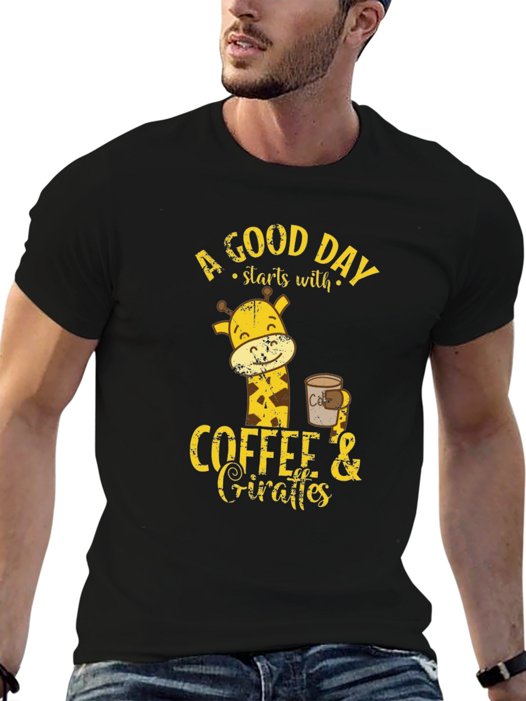 Coffee and Giraffes Graphic T-Shirt