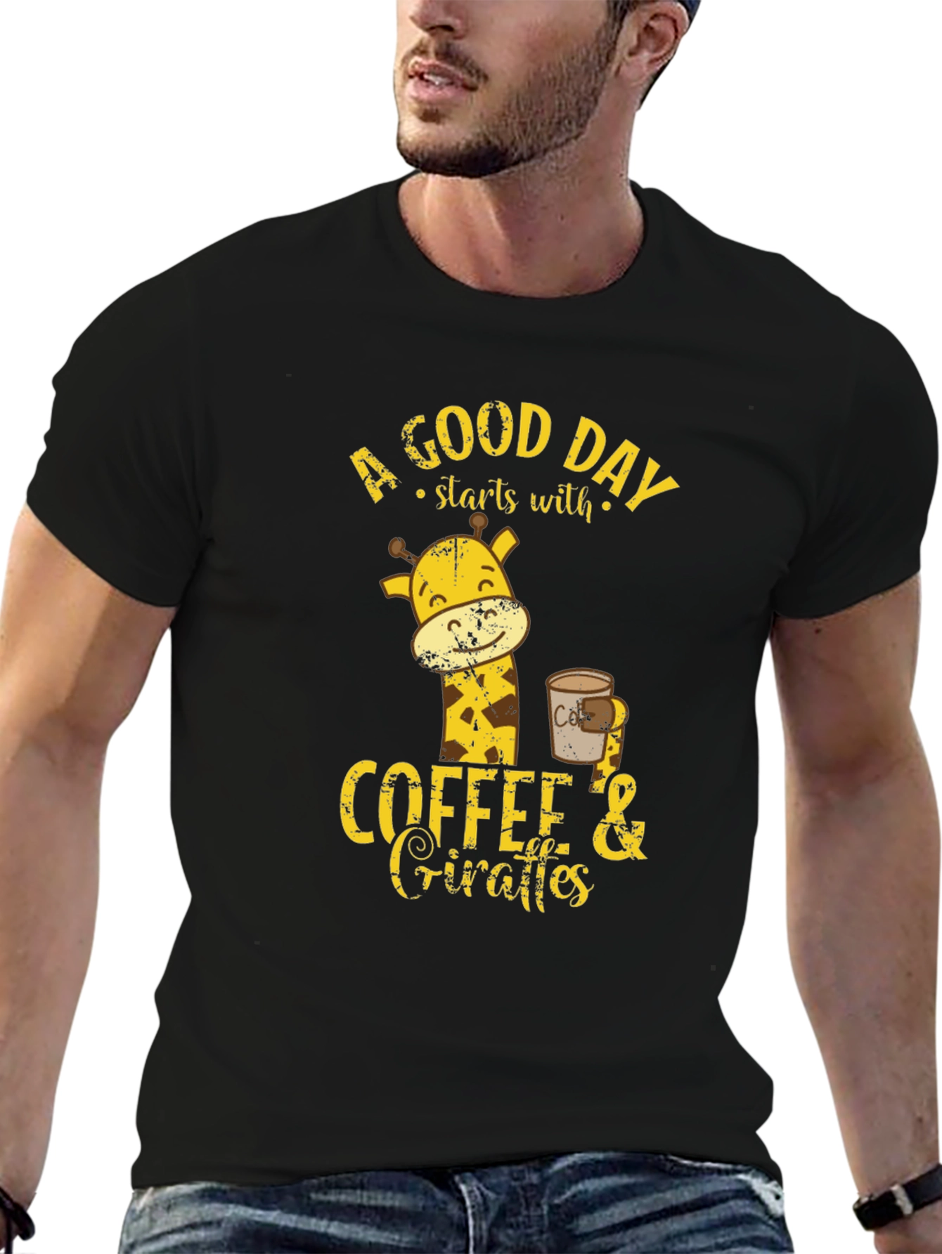 Coffee and Giraffes Graphic T-Shirt