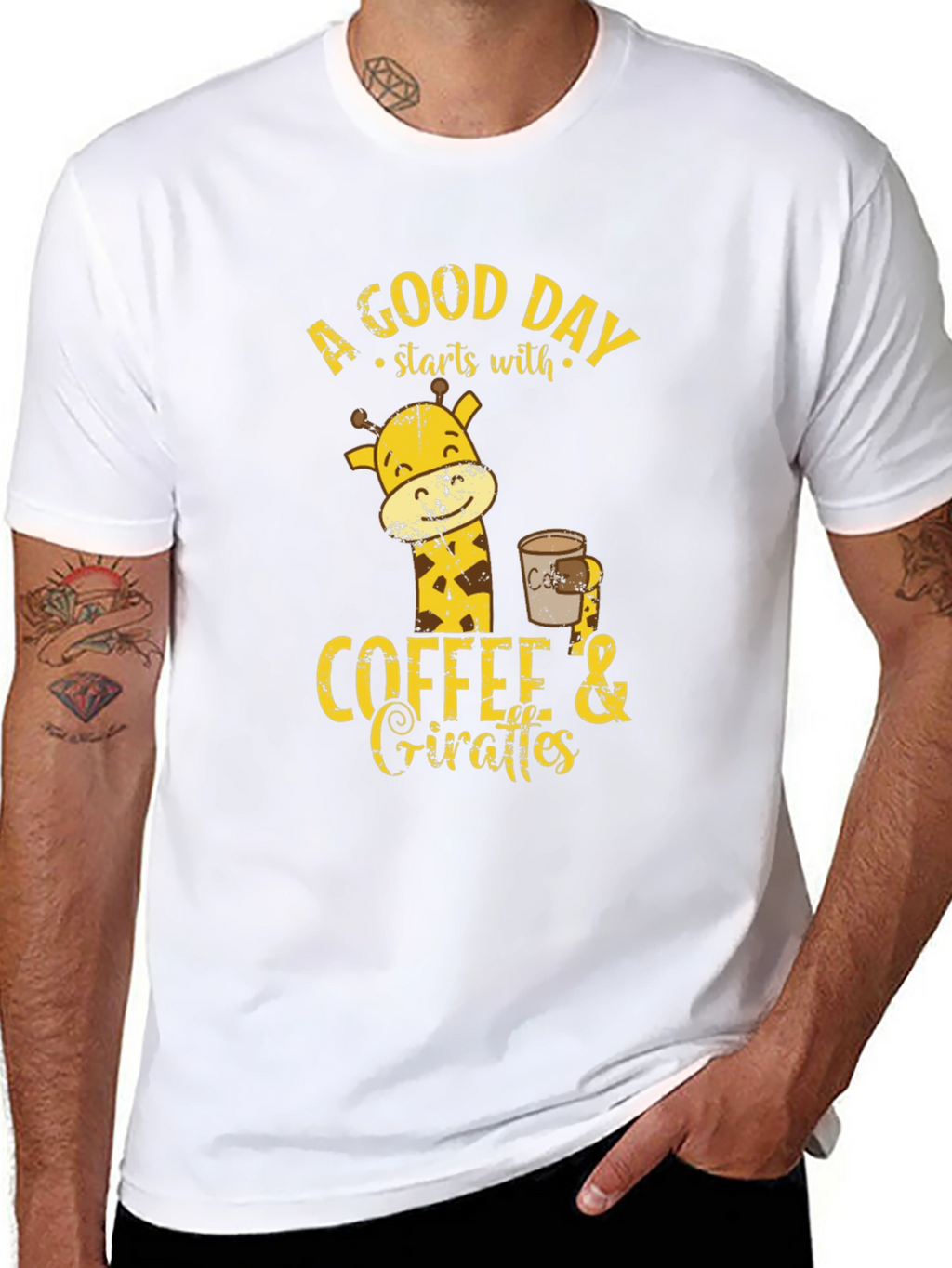 Coffee and Giraffes Graphic T-Shirt