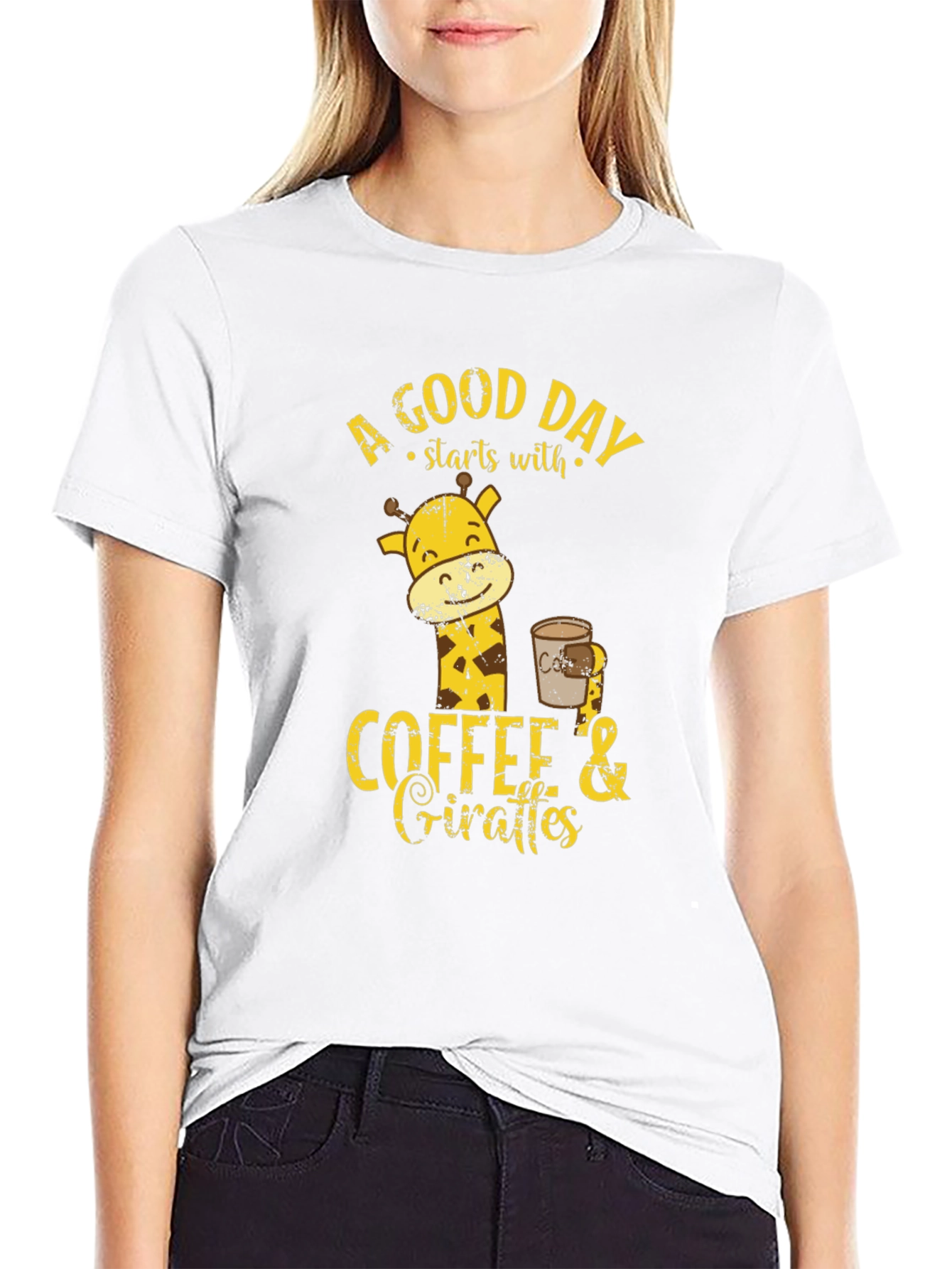 Coffee and Giraffes Graphic T-Shirt