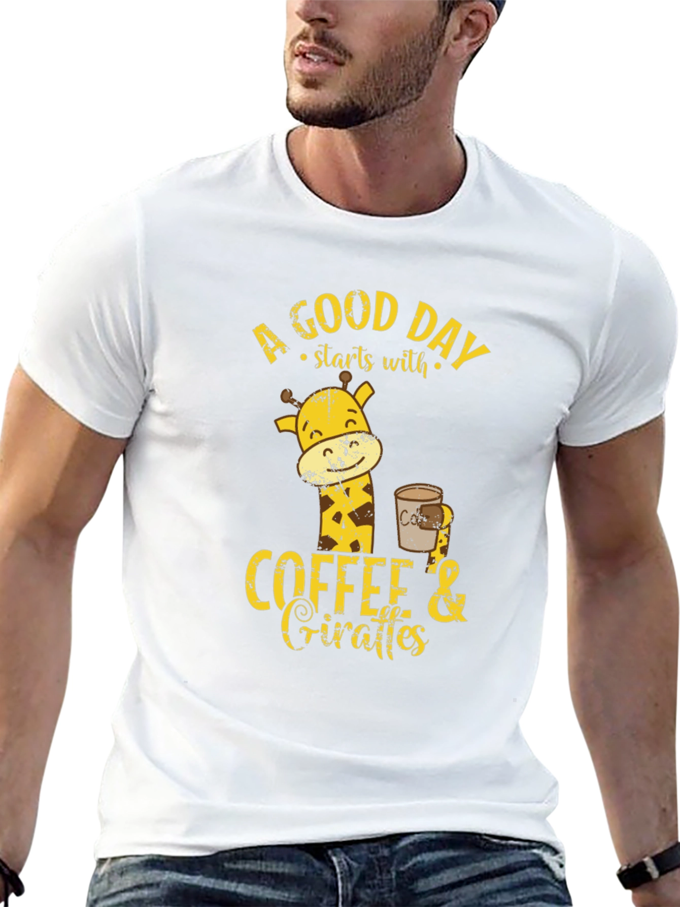 Coffee and Giraffes Graphic T-Shirt