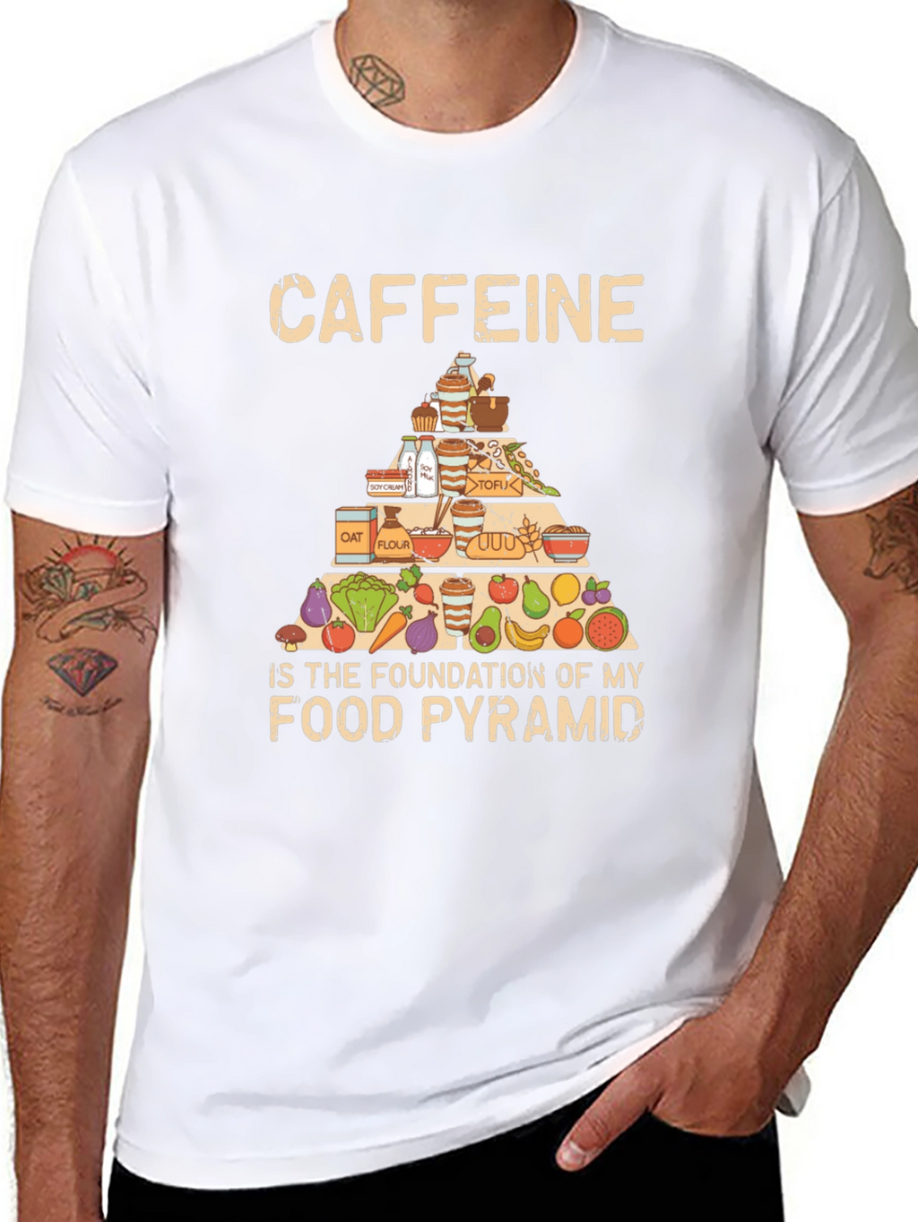 Caffeine Food Pyramid T-Shirt