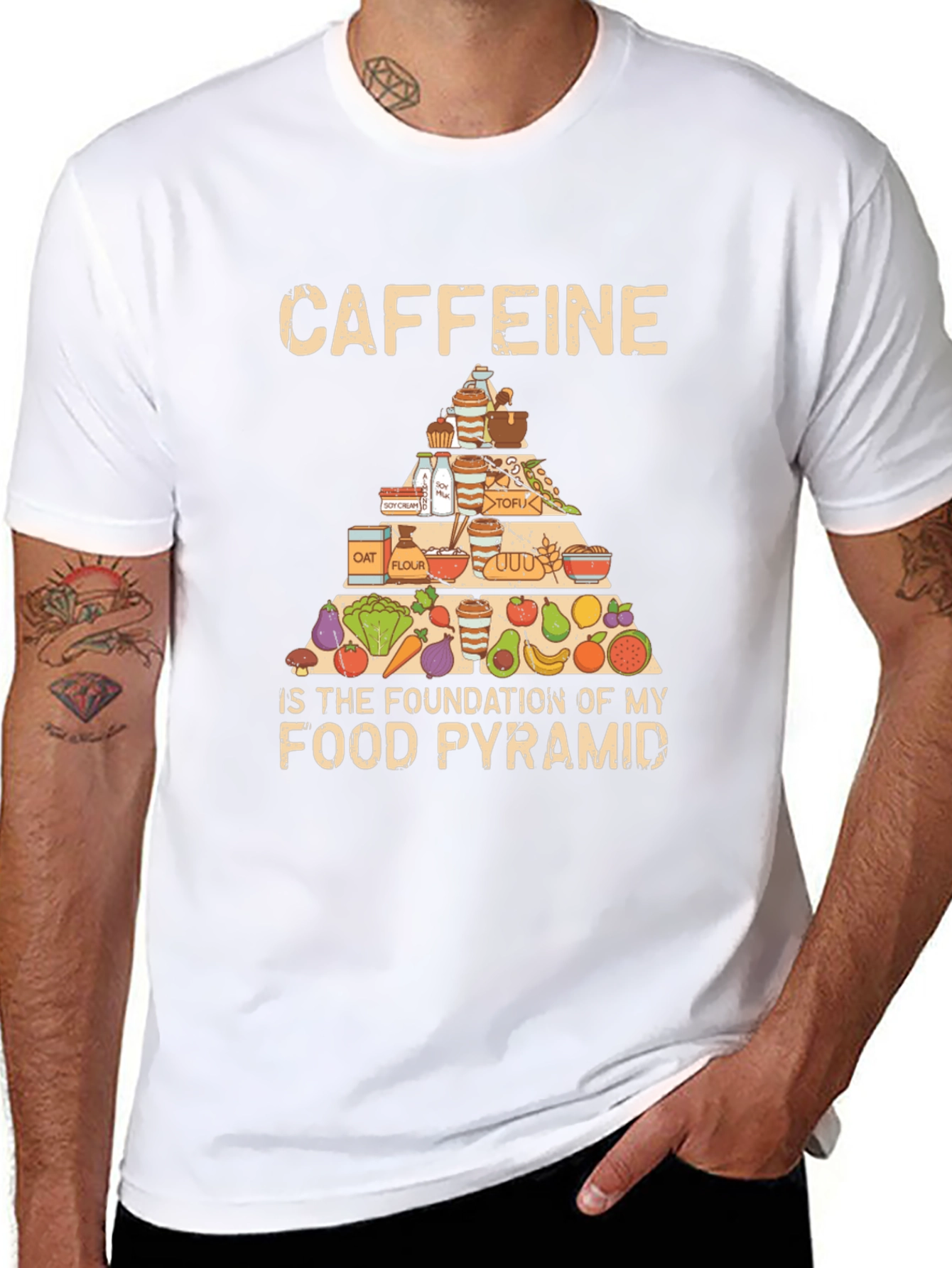 Caffeine Food Pyramid T-Shirt