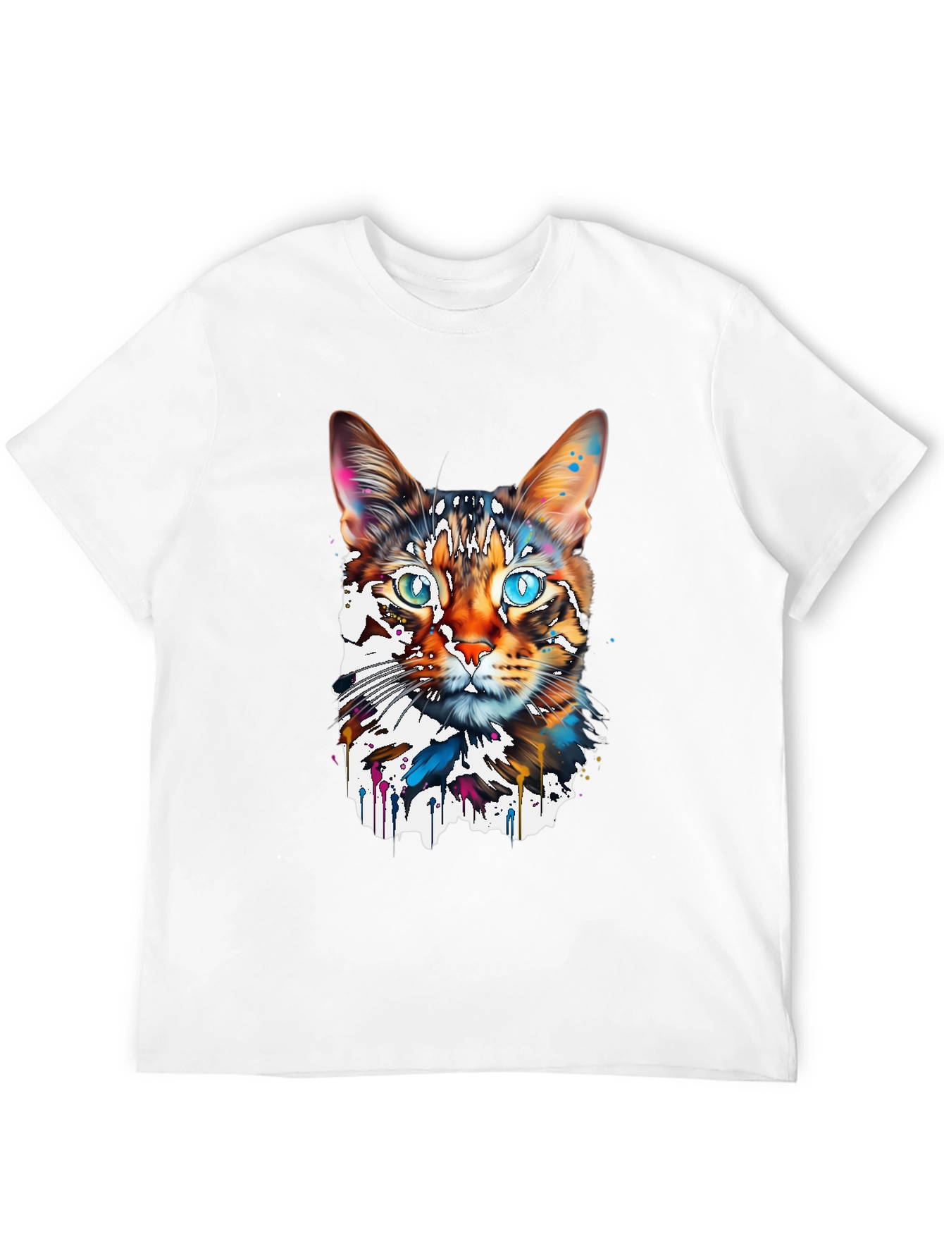 Abstract Cat Graphic Tee - Modern Art T-Shirt