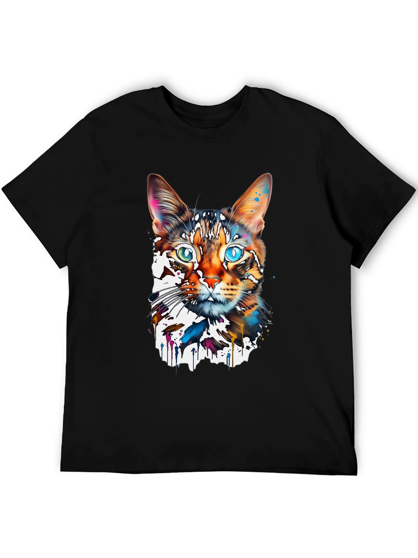 Abstract Cat Graphic Tee - Modern Art T-Shirt