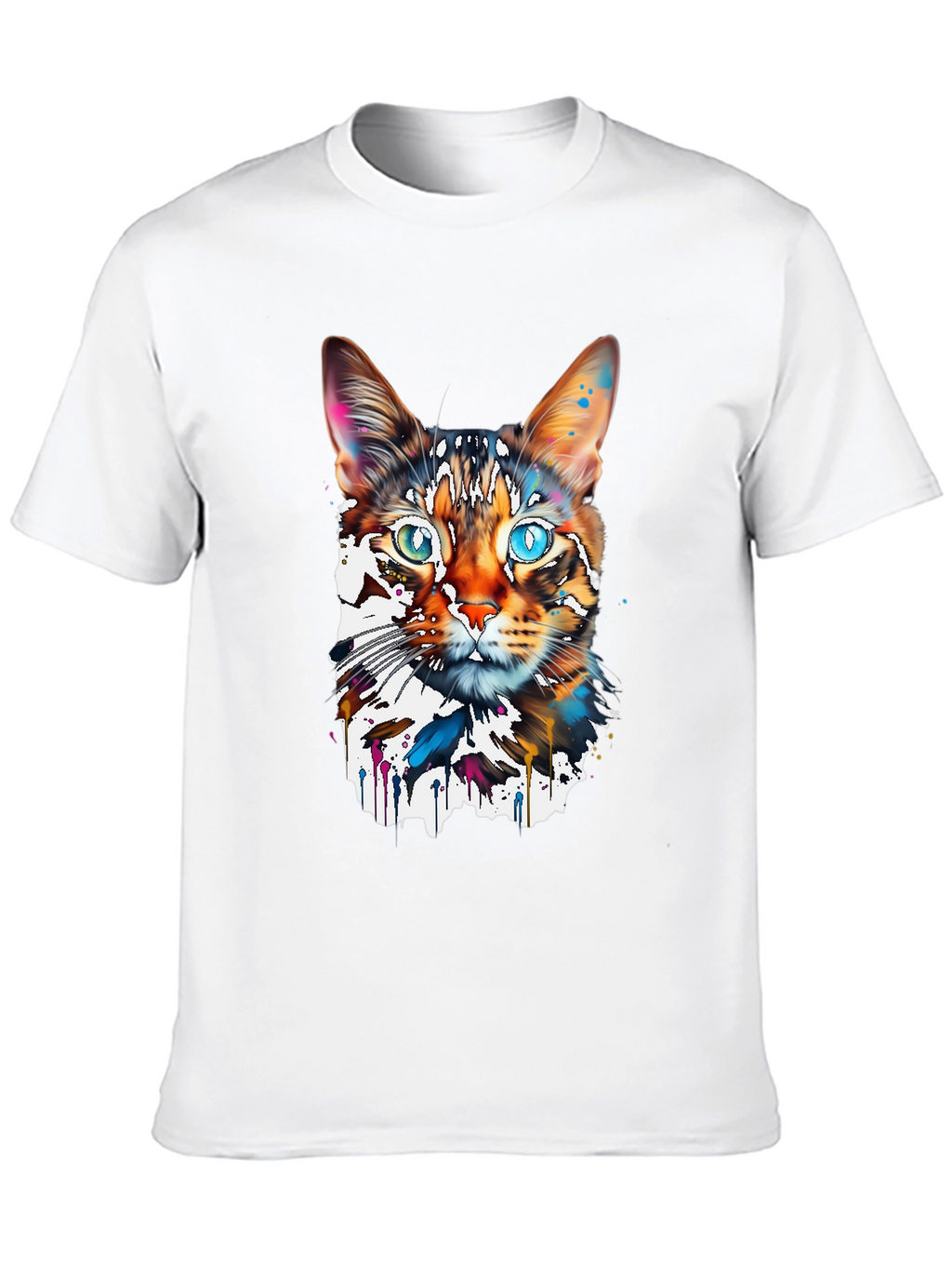 Abstract Cat Graphic Tee - Modern Art T-Shirt
