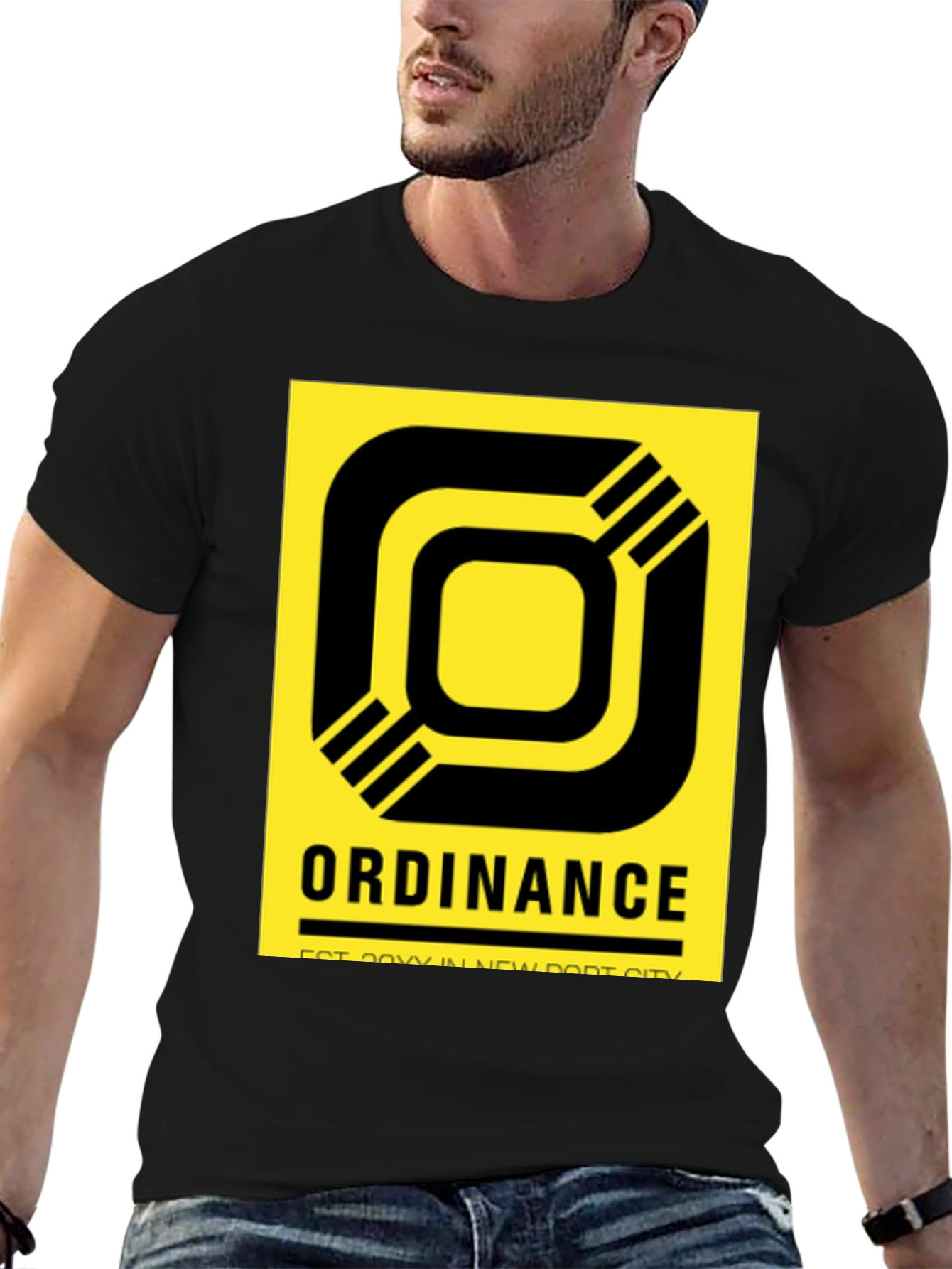 Ordinance Graphic Tee - Black Cotton Shirt