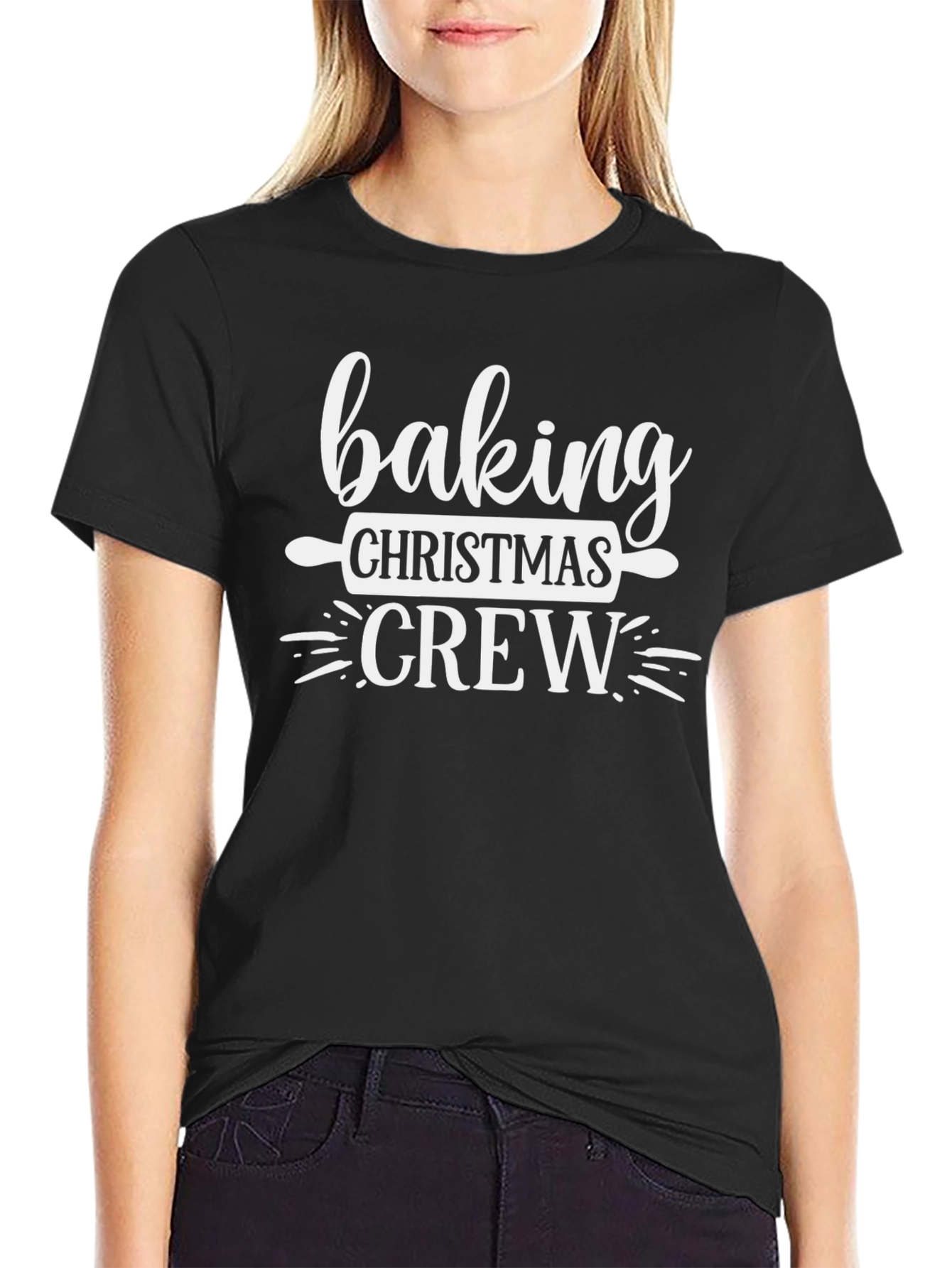 Baking Christmas Crew Black T-Shirt