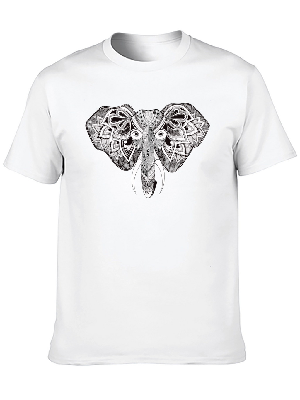 Elephant Mandala Graphic Black T-Shirt