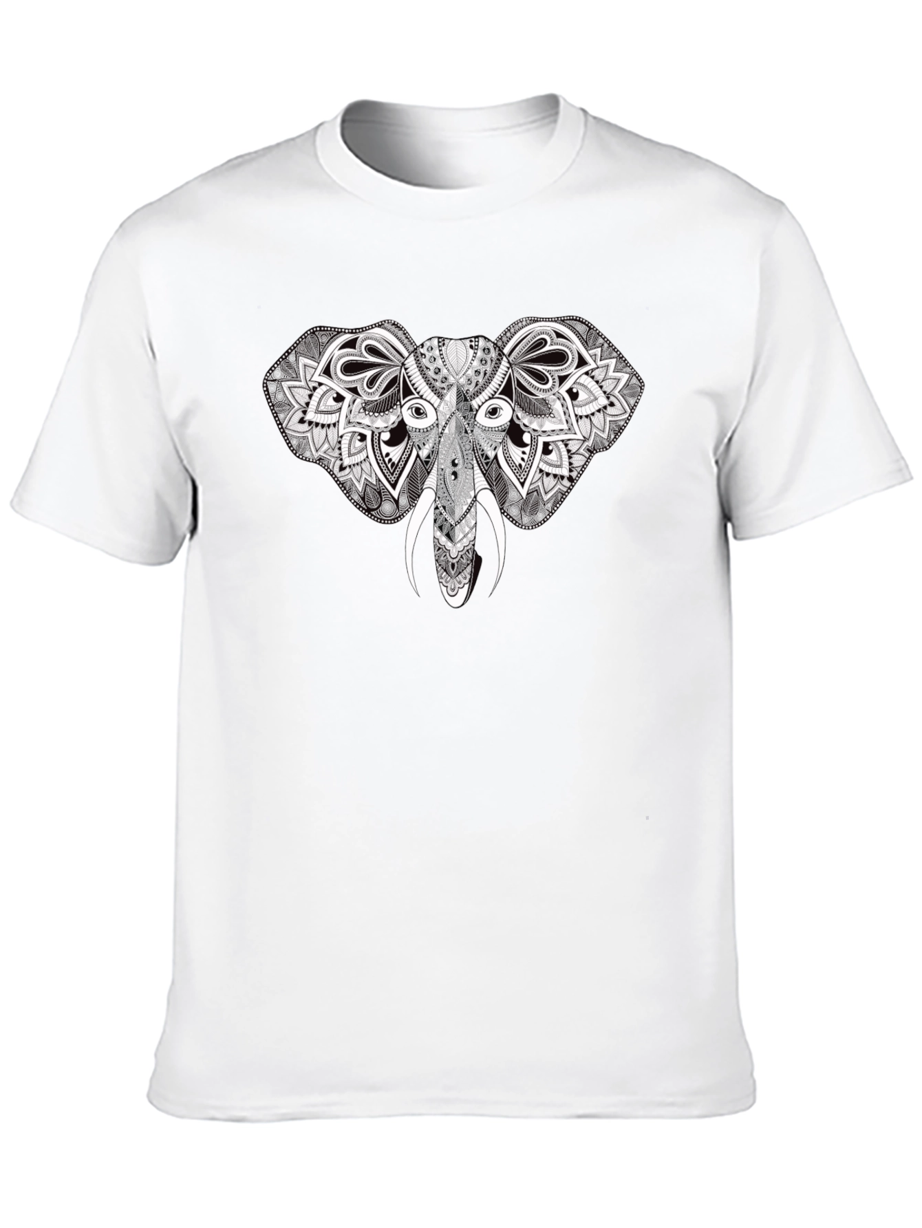 Elephant Mandala Graphic Black T-Shirt