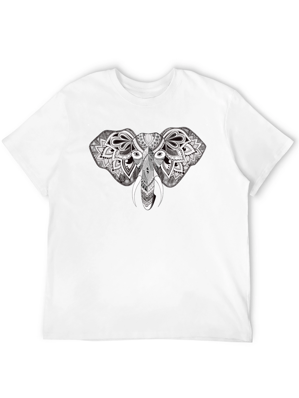 Elephant Mandala Graphic Black T-Shirt