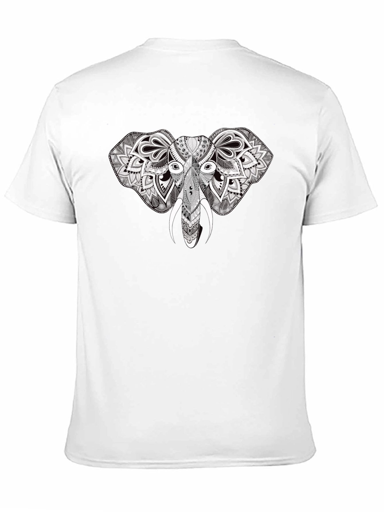 Elephant Mandala Graphic Black T-Shirt