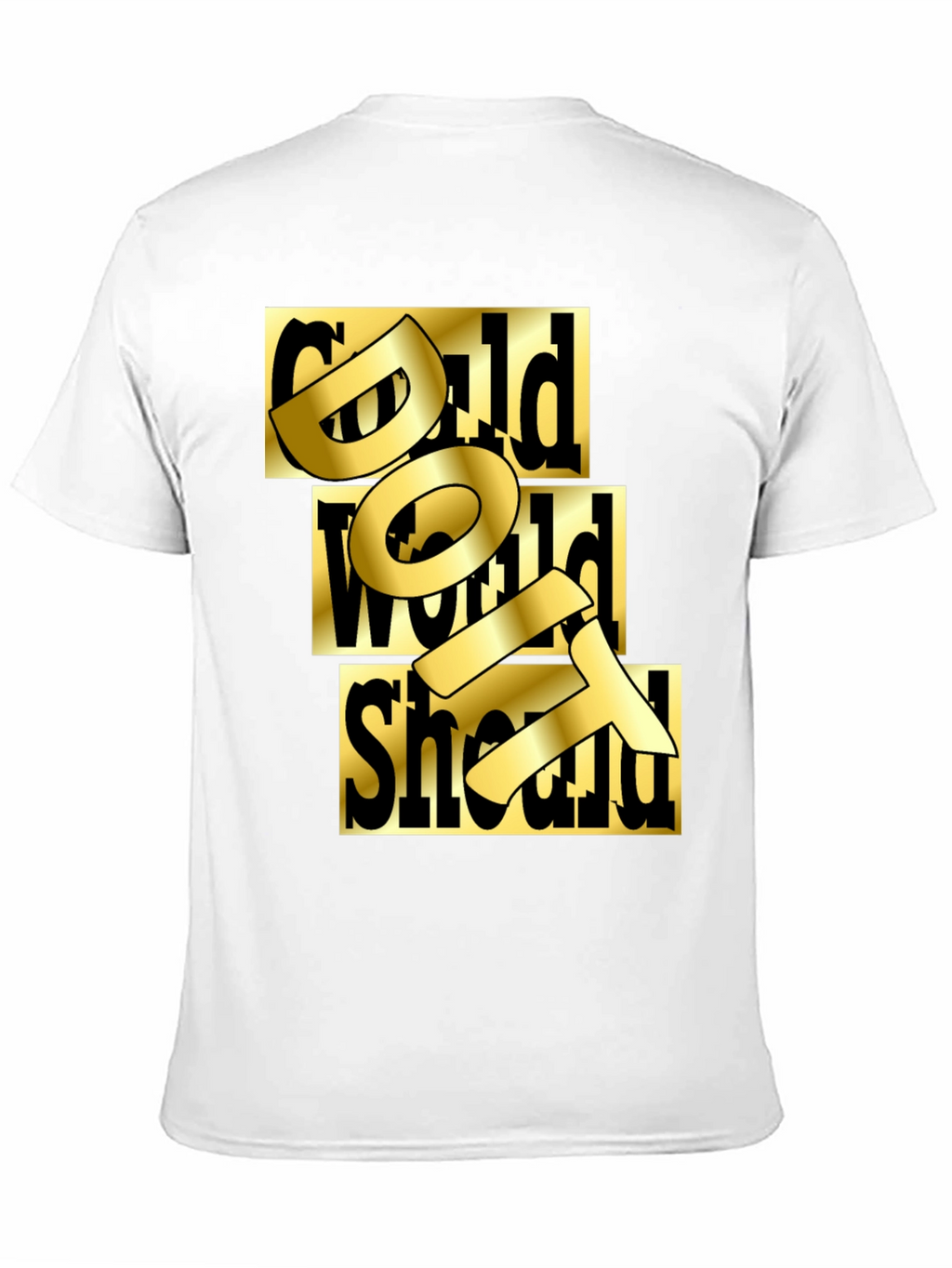 Gold Text Graphic Black T-Shirt