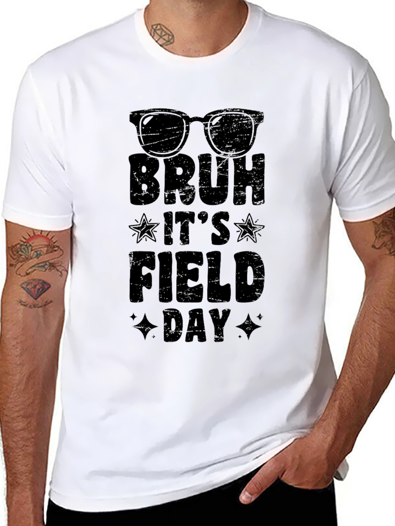 Bruh Its Field Day Black Graphic Tee