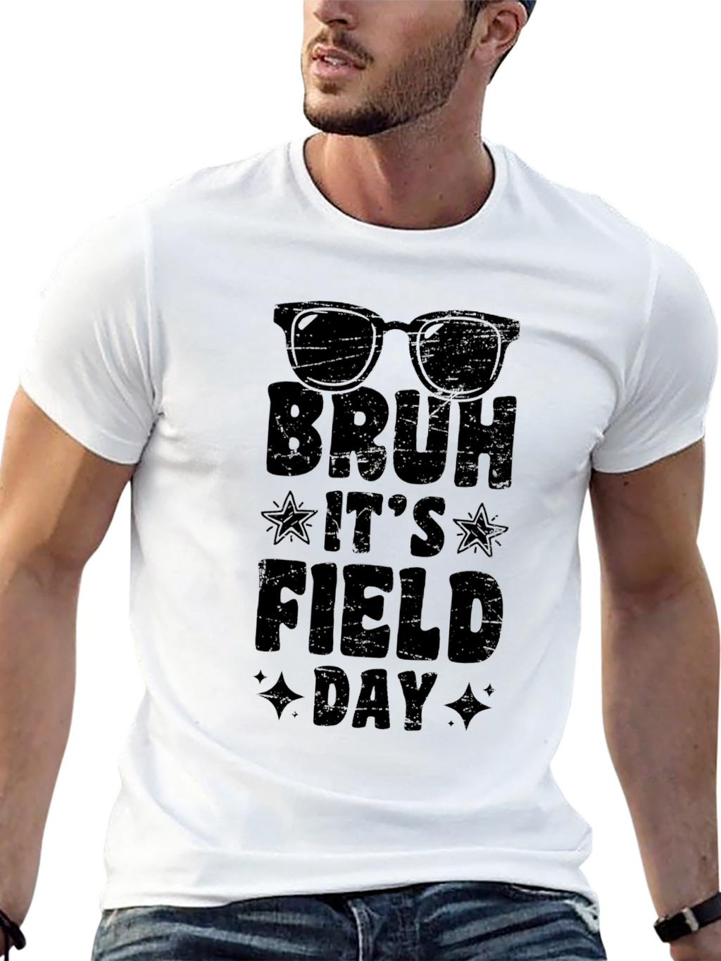 Bruh Its Field Day Black Graphic Tee