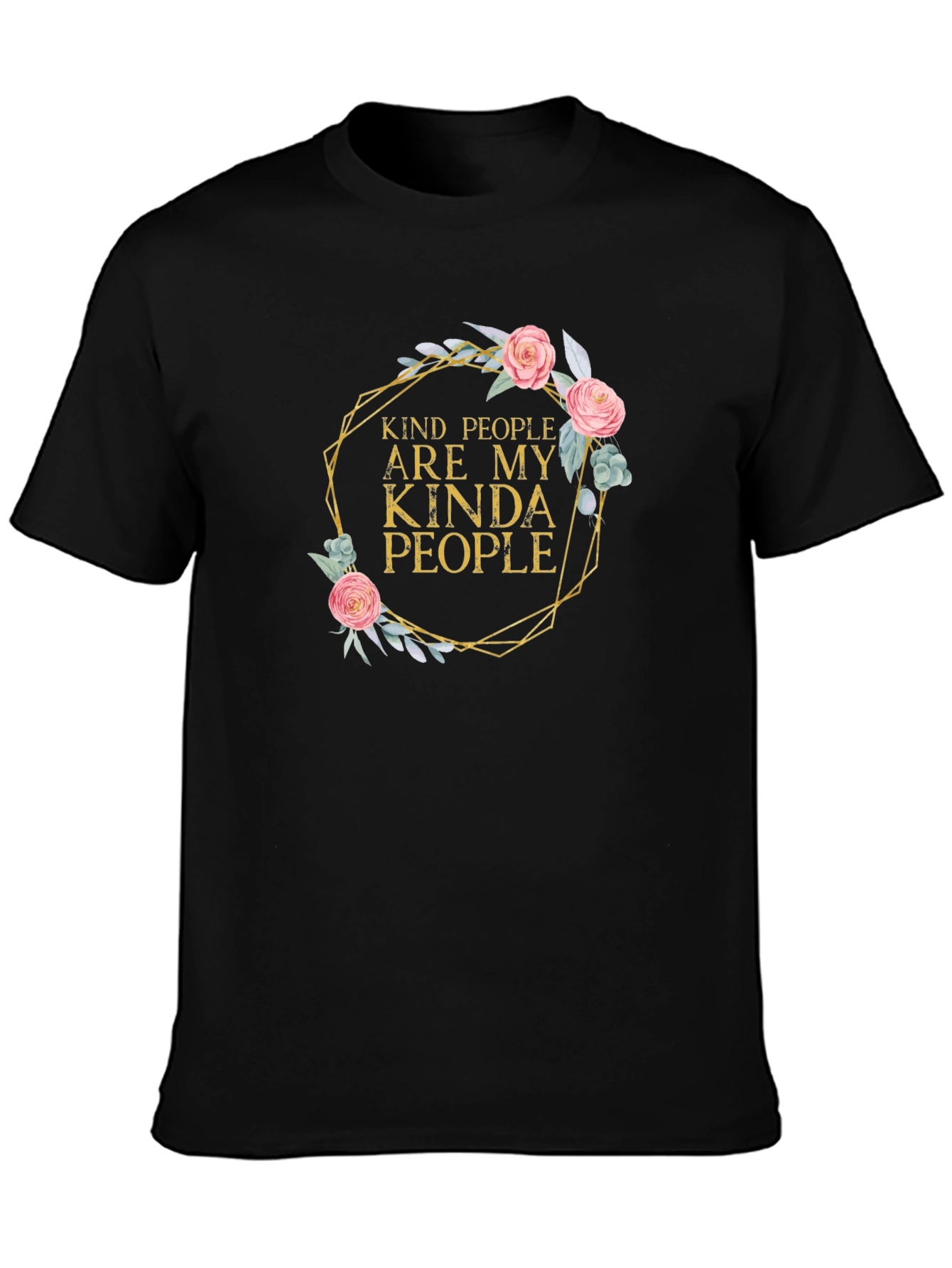 Kind People Floral Graphic Tee - Black
