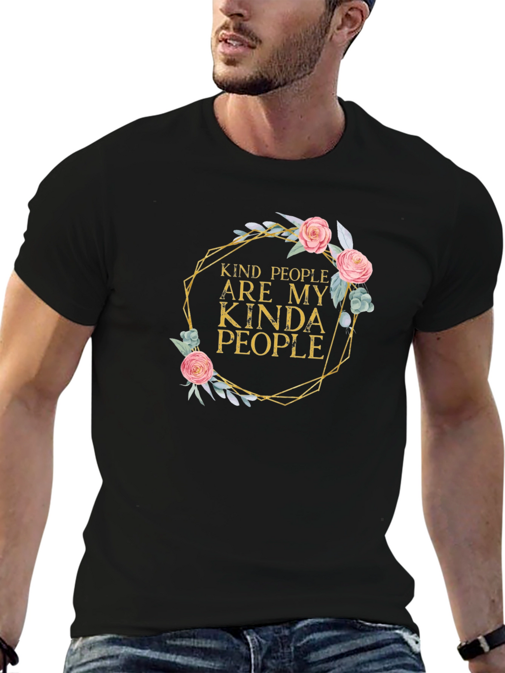 Kind People Floral Graphic Tee - Black