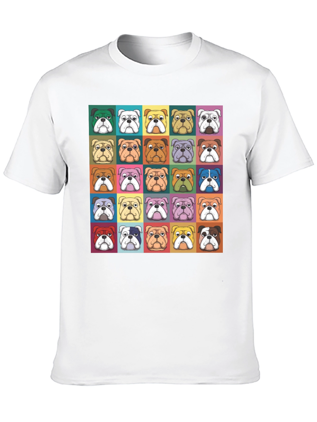 Bulldog Pop Art Graphic Tee - Mens Black T-Shirt