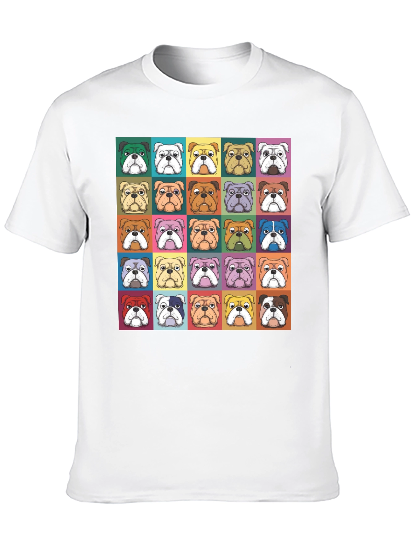 Bulldog Pop Art Graphic Tee - Mens Black T-Shirt
