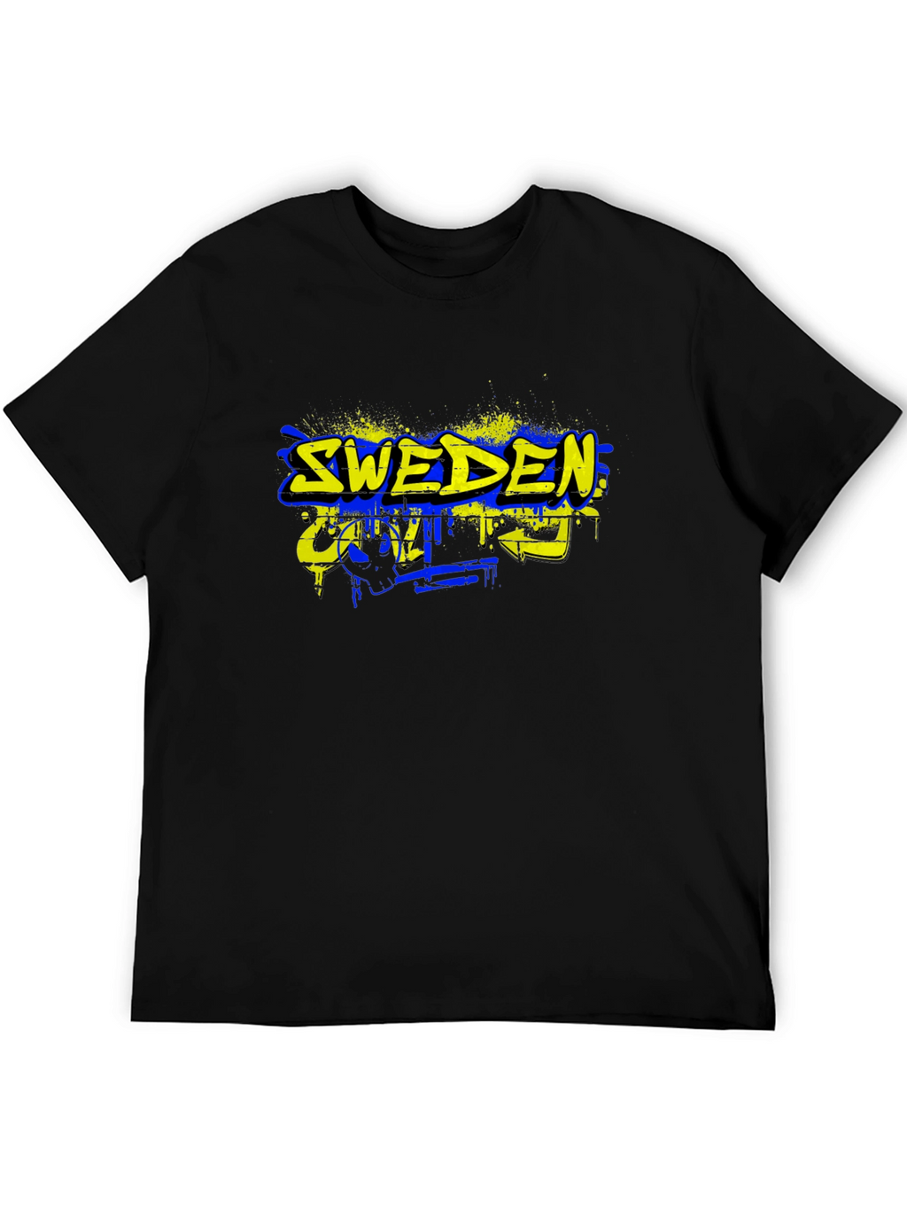 Sweden Graphic Tee - Black Cotton Blend