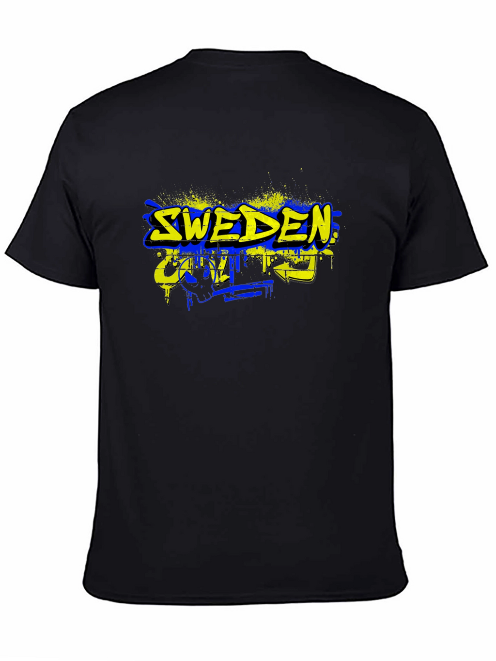 Sweden Graphic Tee - Black Cotton Blend