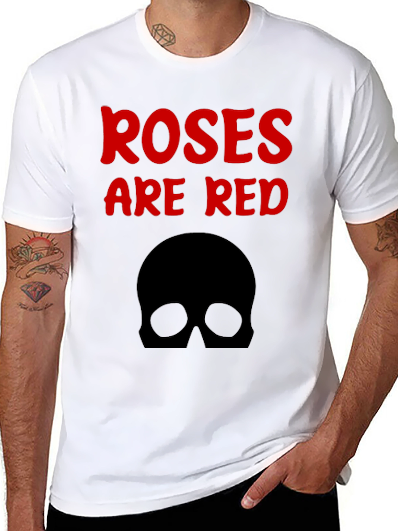 Roses Are Red Skull Graphic Tee