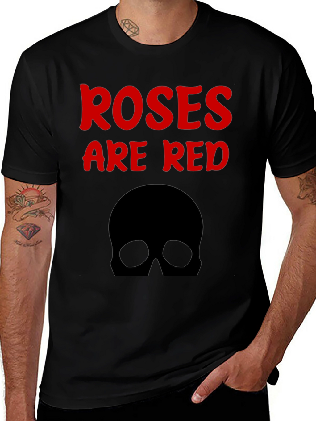 Roses Are Red Skull Graphic Tee