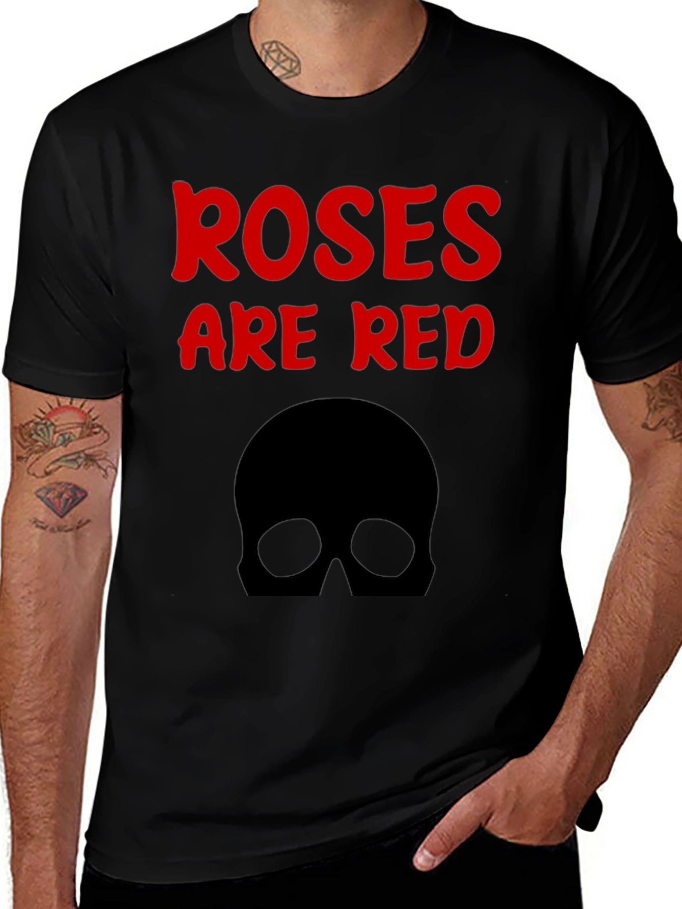 Roses Are Red Skull Graphic Tee