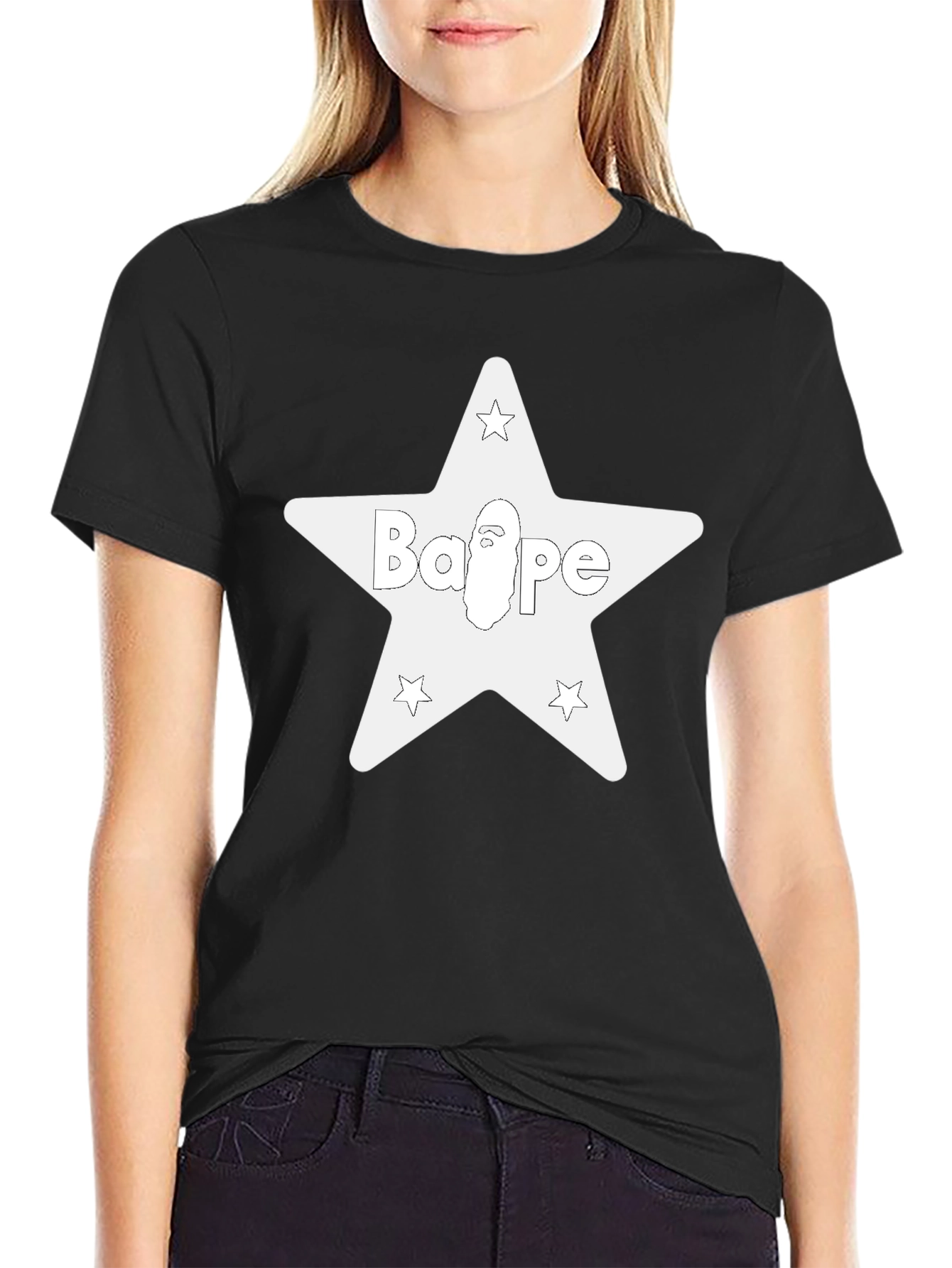Star Logo Black Tee - Casual Graphic T-Shirt