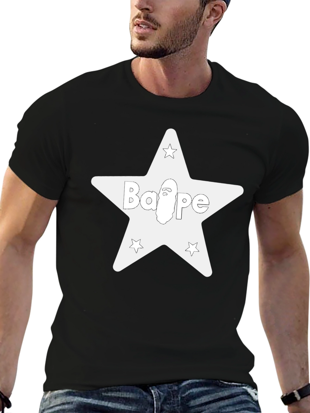 Star Logo Black Tee - Casual Graphic T-Shirt