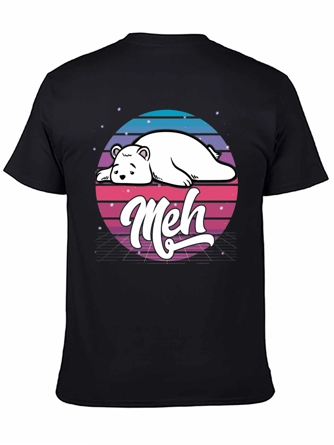 Meh Bear Retro T-Shirt - Lazy Days Aesthetic